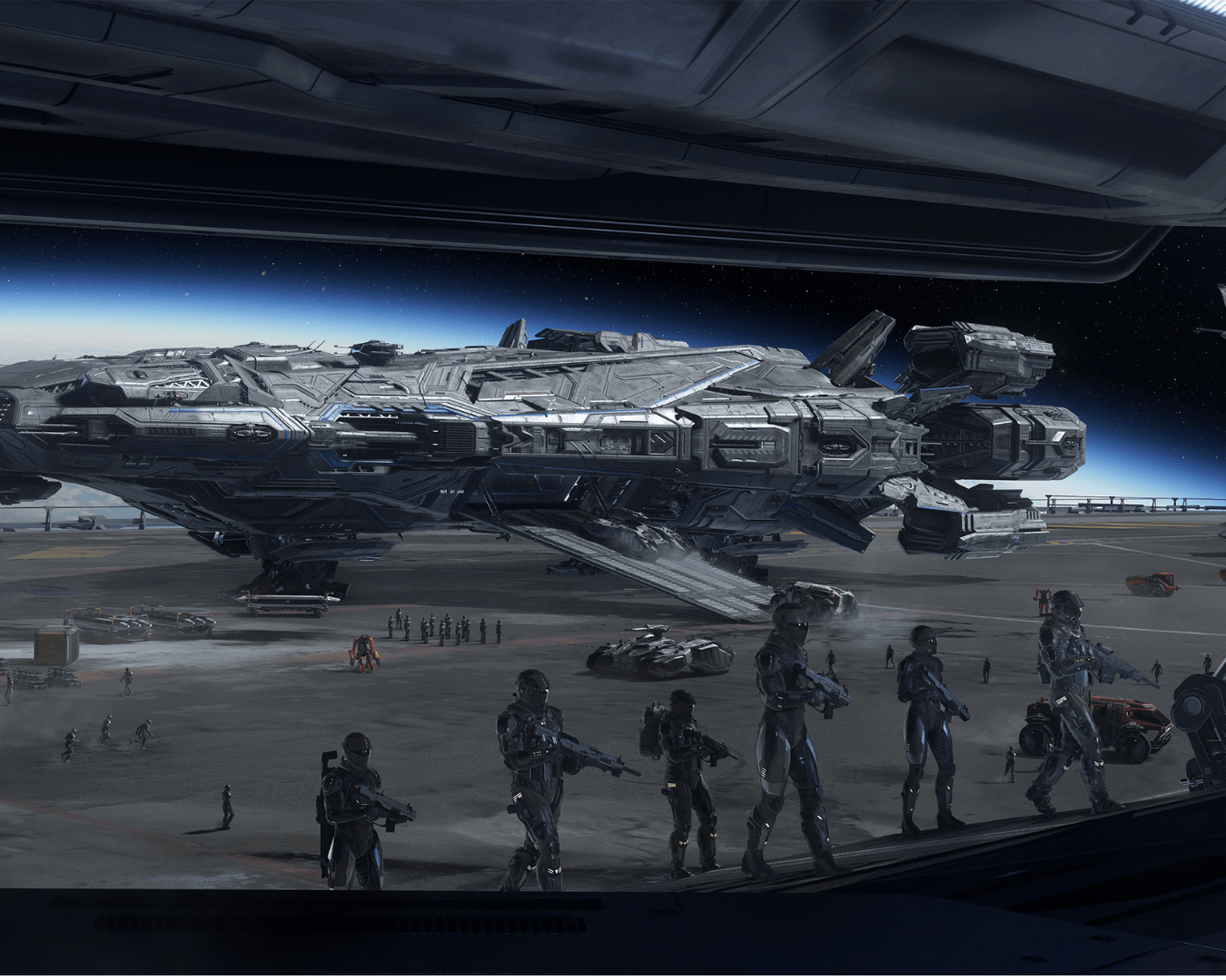 marines boarding a polaris headed out system.